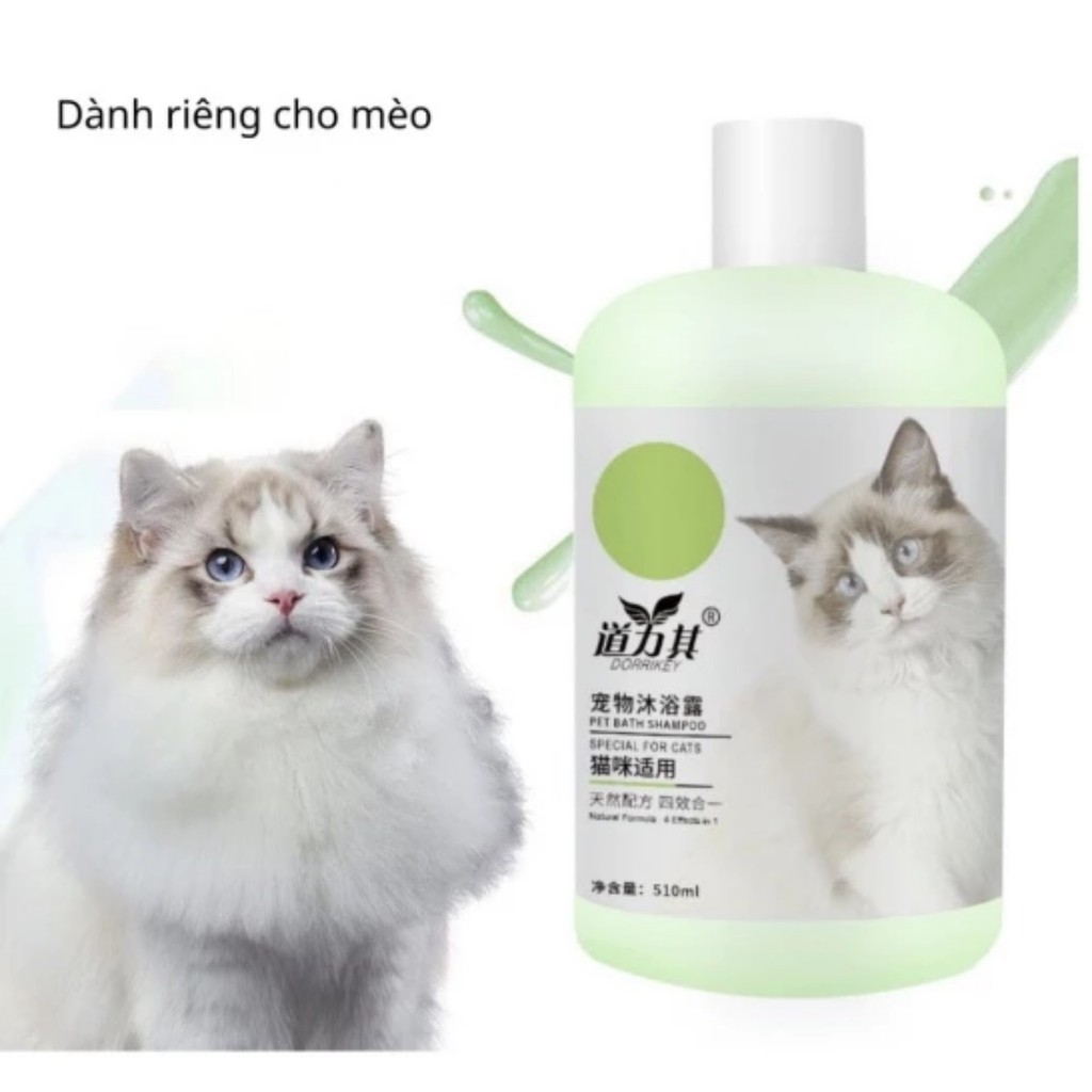 Sữa Tắm Chó Mèo Pet Dorrikey  Ngăn Ngừa Ve Rận Nấm Ngứa, Khử Hôi, Mượt Lông Thú Cưng