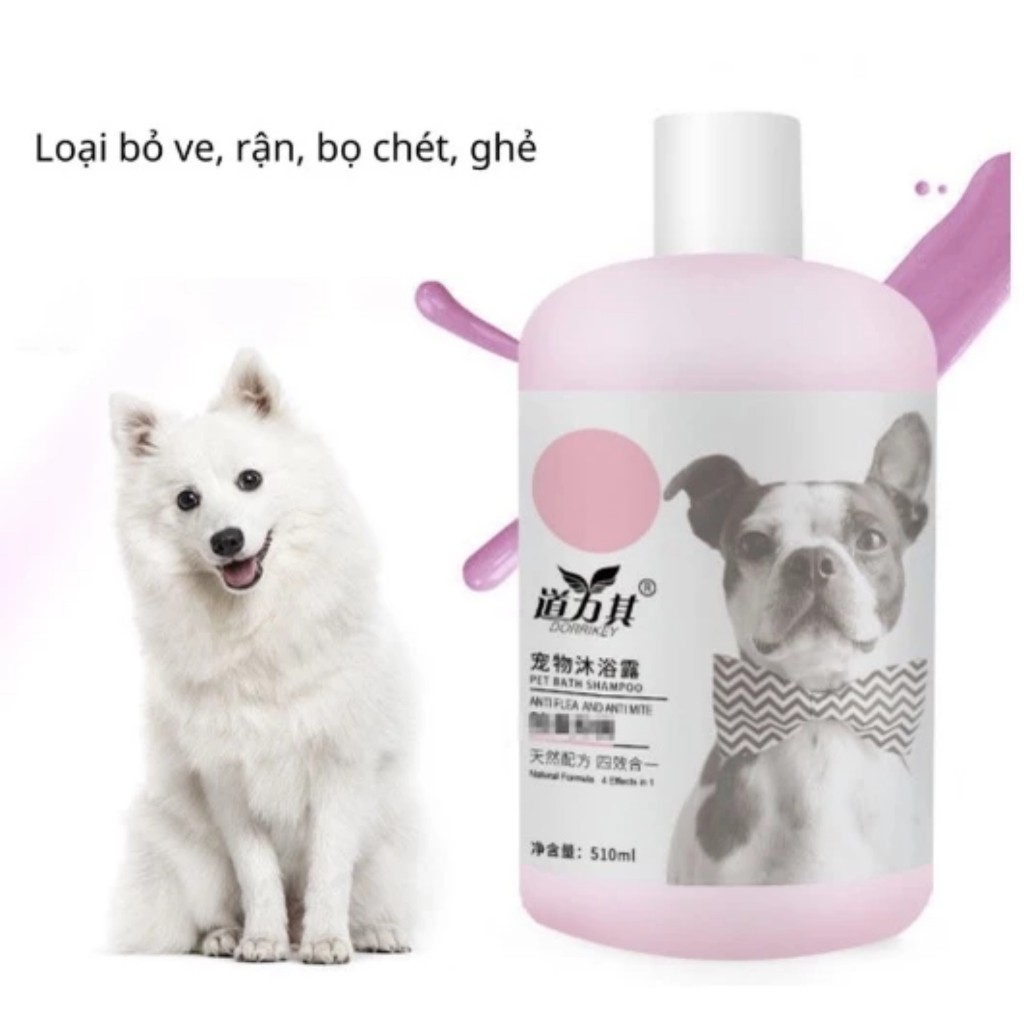 Sữa Tắm Chó Mèo Pet Dorrikey  Ngăn Ngừa Ve Rận Nấm Ngứa, Khử Hôi, Mượt Lông Thú Cưng