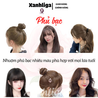 Thuốc nhuộm tóc Phủ bạc màu Nâu đen, Nâu lạnh, nâu mật ong, nâu tây, Nâu socola  tặng oxy trợ nhuộm Xanh.liga