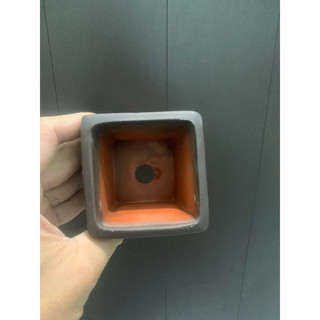 Chậu vuông mini gốm bát tràng màu đỏ