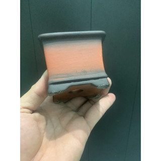 Chậu vuông mini gốm bát tràng màu đỏ