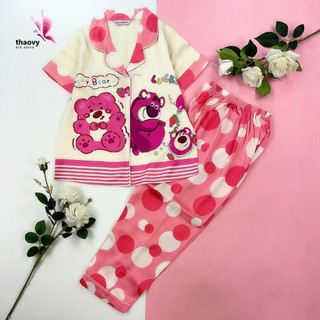 Đồ bộ pijama bé gái bộ quần dài dài tay ngắn cho bé 10-50kg - đồ mặc nhà cho bé- thaovy kids