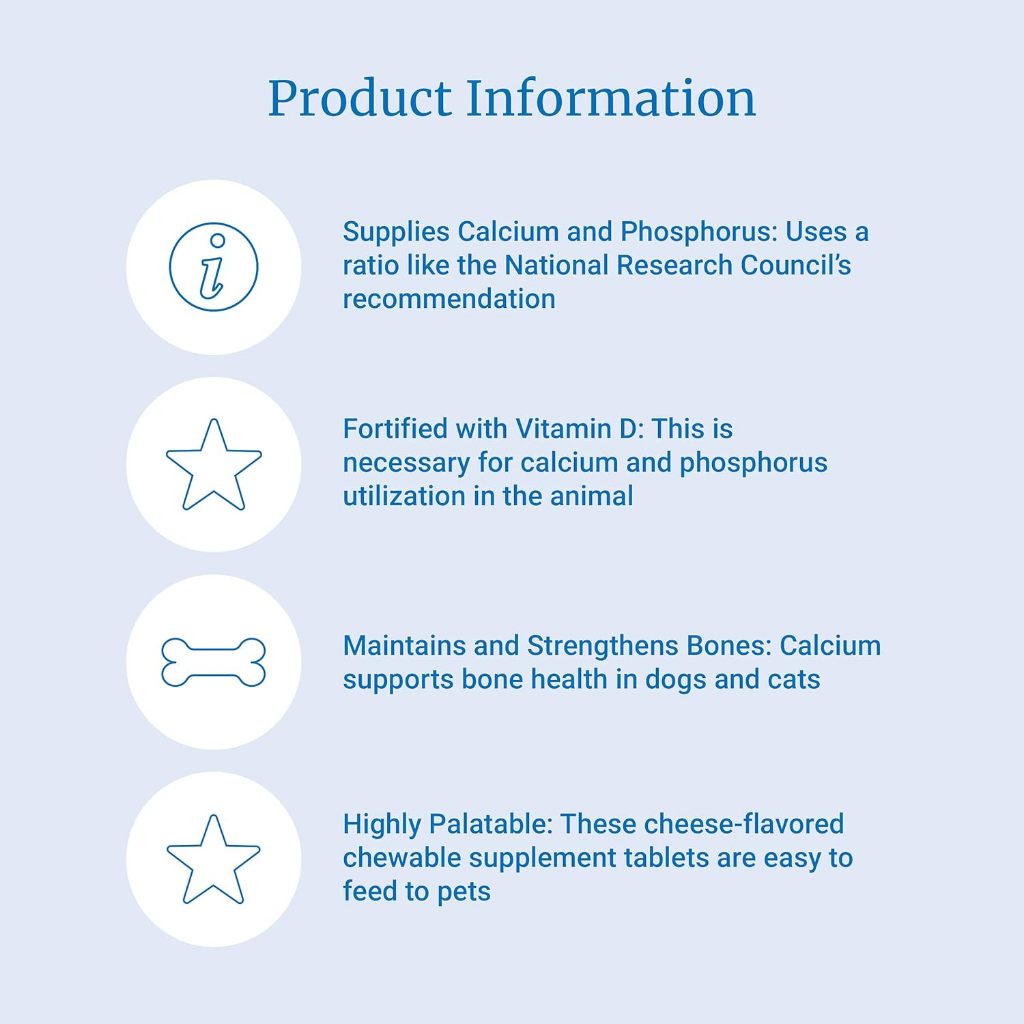 Viên Canxi Calcium Phosphorus cho chó mèo 50 viên