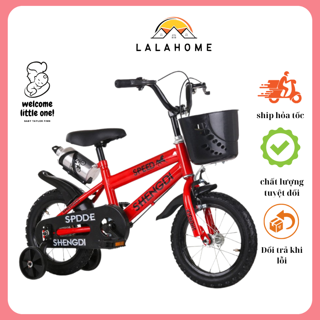 Xe đạp 3 bánh cho bé 2-8 tuổi, Xe đạp trẻ em 12 inch có bánh phụ