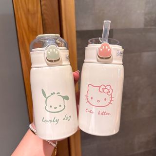 Bình Nước Giữ Nhiệt Hoạt Hình Sanrio 450ML Nắp Chân Mèo Dễ Thương