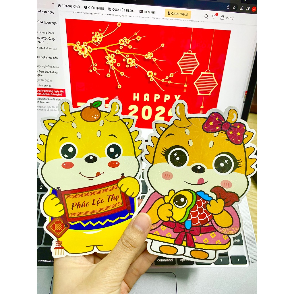 Combo 10 bao lì xì tết 2024, bao lì xì thiết kế phong bì lì xì siêu dễ thương, chibi hoạt hình rồng tết Giáp Thìn 2024