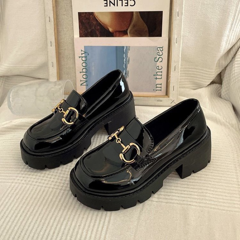 Giày Đốc Xích Da Bóng Đế 5cm Chất Đẹp