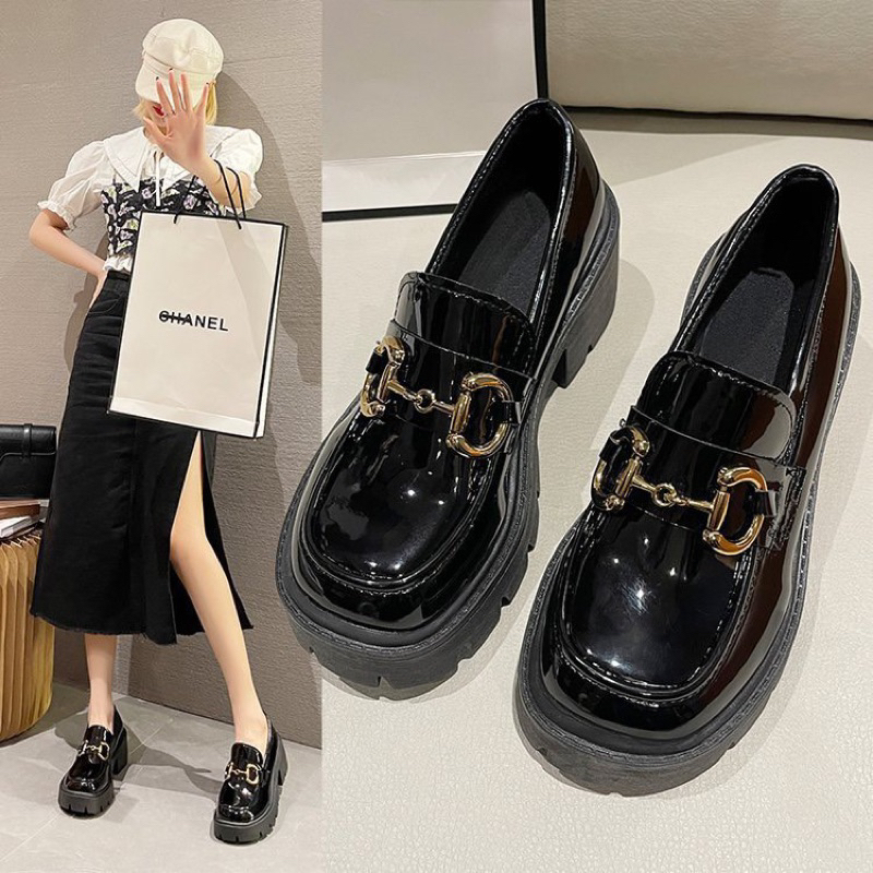 Giày Đốc Xích Da Bóng Đế 5cm Chất Đẹp