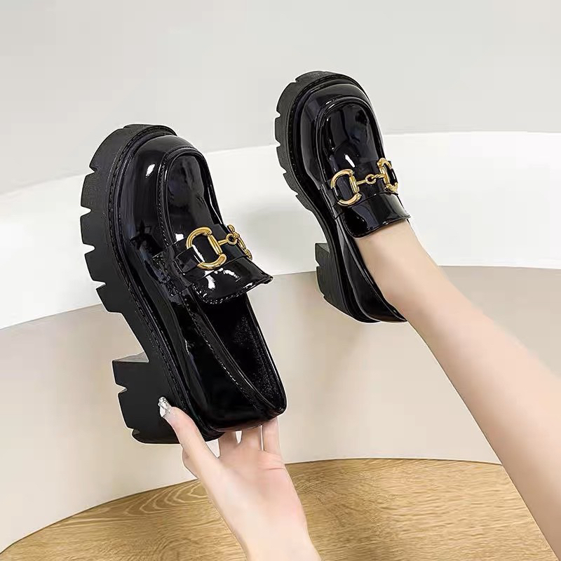 Giày Đốc Xích Da Bóng Đế 5cm Chất Đẹp