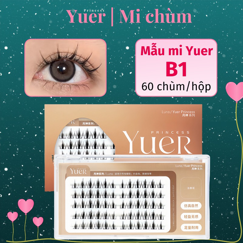 Lông Mi Giả Chùm Tách Sợi YUER Nhiều Mẫu Dễ Nối Tại Nhà