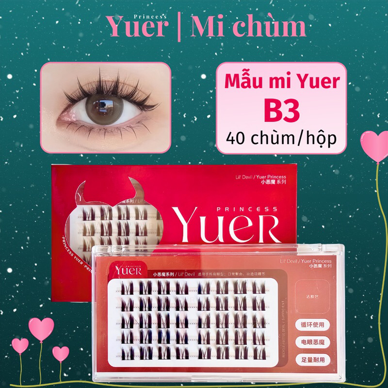 Lông Mi Giả Chùm Tách Sợi YUER Nhiều Mẫu Dễ Nối Tại Nhà