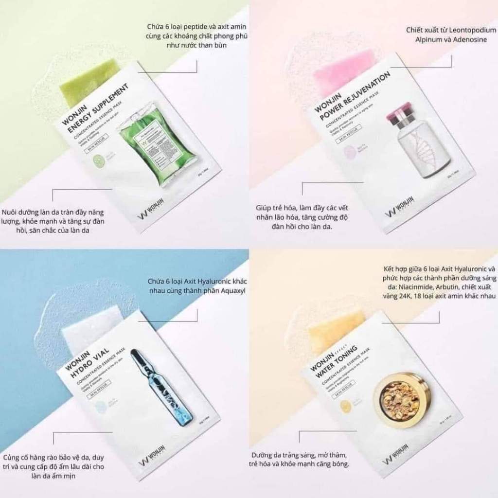 Mặt nạ Wonjin DR Wonjin các loại hộp mix 15 miếng