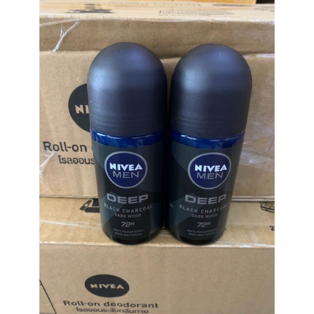 COMBO 2 CHAI LĂN KHỬ MÙI NIVEA MEN DEEP ĐEN THAN HOẠT TÍNH 50ML-THÁI LAN