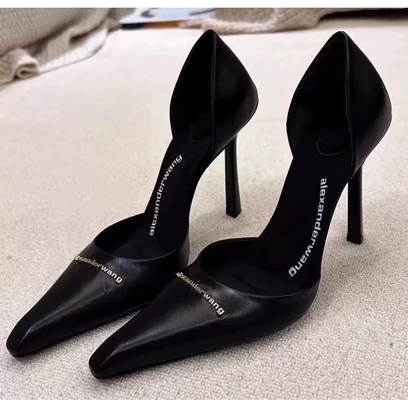 Giày Alex mũi nhọn hở eo sang trọng da mềm 1658A