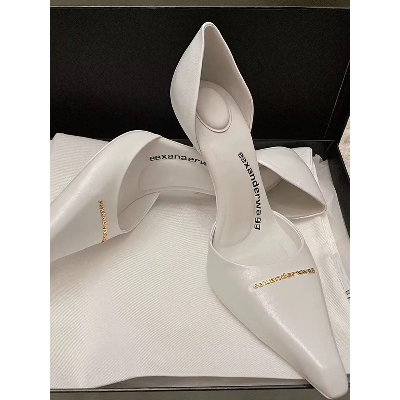 Giày Alex mũi nhọn hở eo sang trọng da mềm 1658A