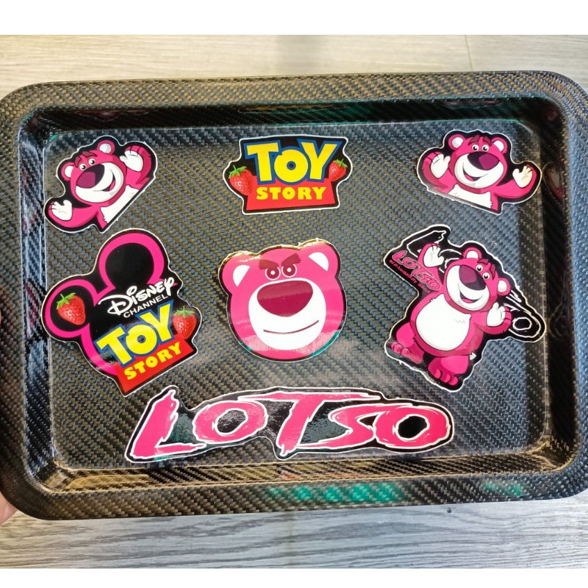 TEM LOGO STICKER GẤU DÂU SIÊU CUTE