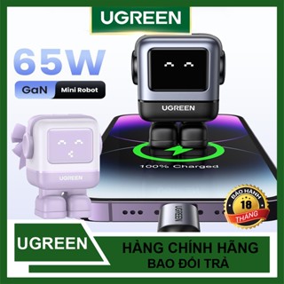 Củ sạc siêu tốc UGREEN CD361 Nexode Robot GaN 65W đèn LED, technology PD3.0/QC4.0/PPS - BH 18 tháng