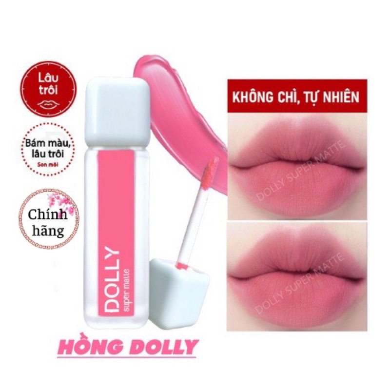 Son kem lì Dolly Super matte, không chì, lâu trôi, hàng chính hãng