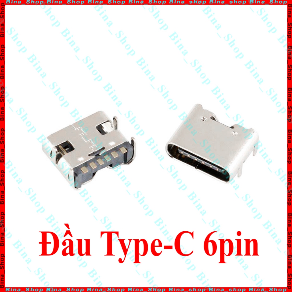 Đầu Type-C SMD 6 chân hàn mạch (1 cái)