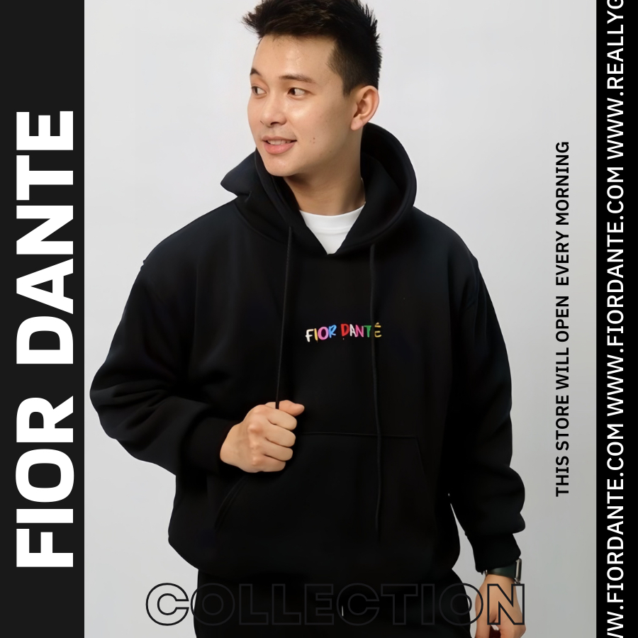 Áo Hoodie Cao Cấp Local Brand Unisex Thiết Kế In Chữ Màu Sắc FIOR DANTÉ Premium - Màu Đen