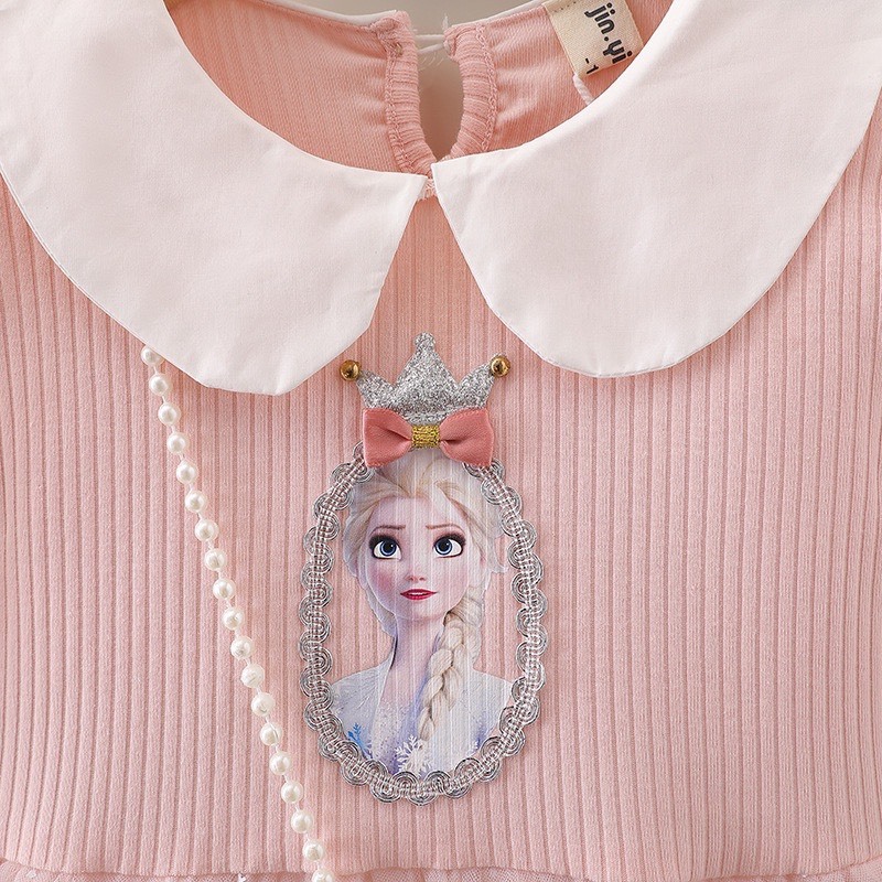 Váy voan elsa bé gái kèm túi 90-140