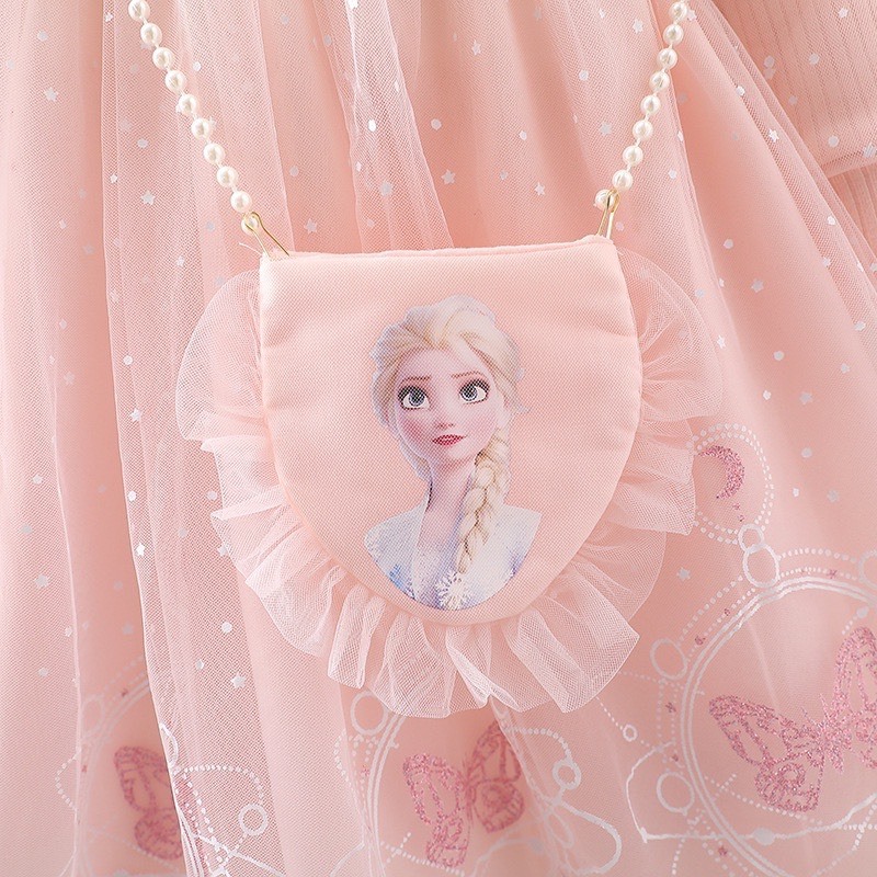 Váy voan elsa bé gái kèm túi 90-140