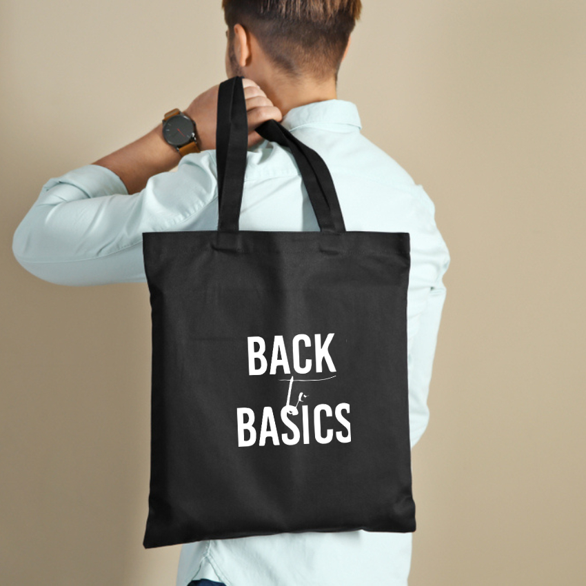Túi Vải Tote Ginko Có Dây Kéo Khóa  Phong Cách ulzzang Hàn Quốc In Hình Back To Basics B08