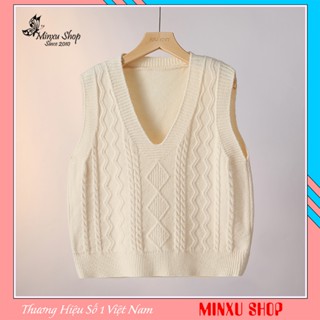  Áo Gile Len Nữ Cổ V Hình Trám Trẻ Trung Cá Tính QC Minxu Shop GL9K 