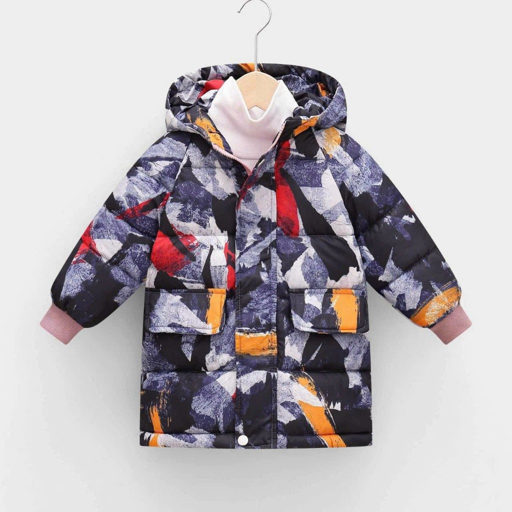 Áo phao mũ dáng dài, Áo Khoác Phao dáng dài cho bé, dày dặn siêu ấm