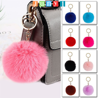 Móc khóa cục bông xù 6cm đeo túi xách nhiều màu