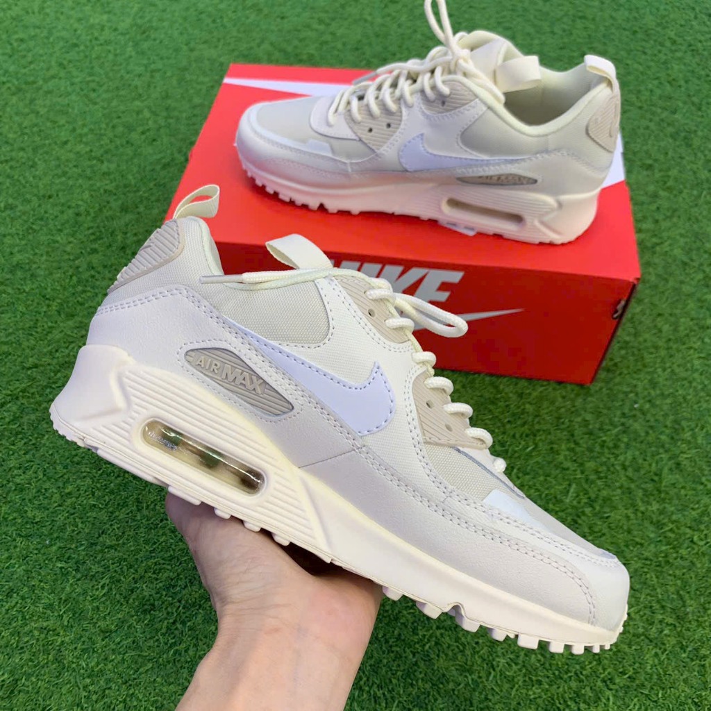 Giày _Nike Air Max 90 Trắng Kem bản S.Cấp Nam Nữ