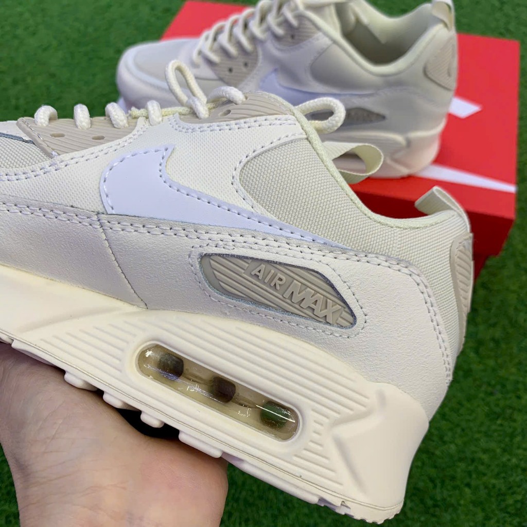 Giày _Nike Air Max 90 Trắng Kem bản S.Cấp Nam Nữ