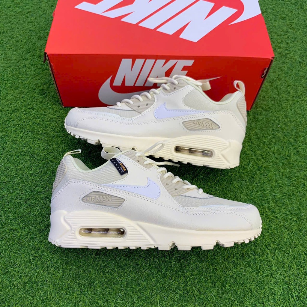 Giày _Nike Air Max 90 Trắng Kem bản S.Cấp Nam Nữ