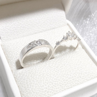 Nhẫn đôi bạc CHY SILVER đính đá ND03 bạc thật