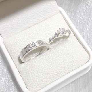 Nhẫn đôi bạc CHY SILVER đính đá ND03 bạc thật