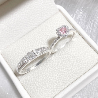 Nhẫn đôi bạc CHY SILVER đính đá ND03 bạc thật