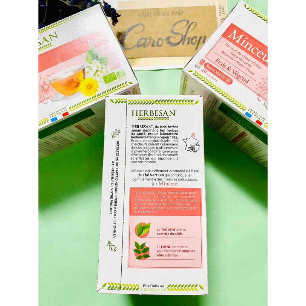 Trà giảm cân HERBESAN Minceur hộp 20 túi lọc - Nội địa Pháp