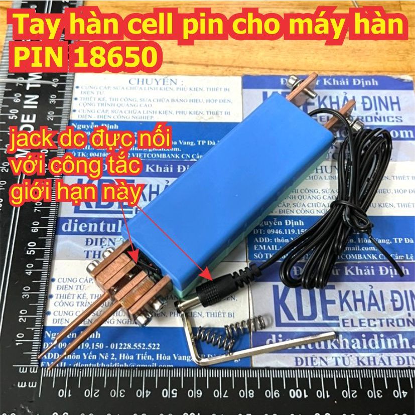 Tay hàn cell pin bằng đồng đỏ cho máy hàn PIN 18650 kde9616