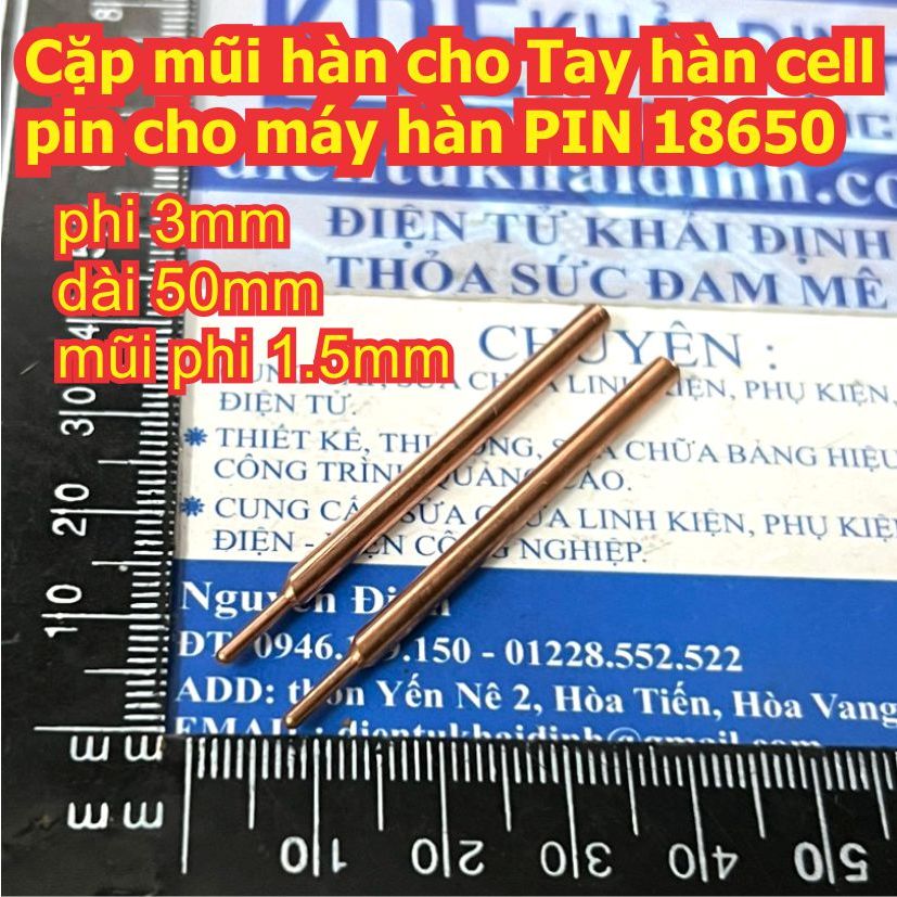 Tay hàn cell pin bằng đồng đỏ cho máy hàn PIN 18650 kde9616