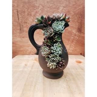 Chậu đất nung - chậu bình sữa xẻ cao 24cm