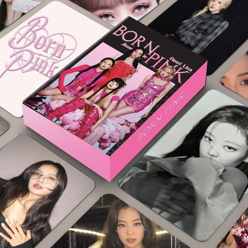 Lomo card Black pink hộp 55 tấm bo góc - mẫu mới
