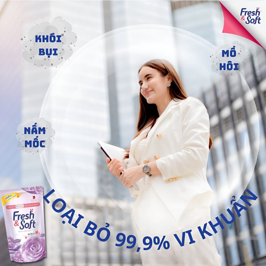 Nước Xả Vải Thái Lan Quần Áo Fresh & Soft Hương Thơm Lâu 500ml