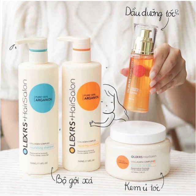 Kem Ủ Tóc Olexrs Hair Salon Argan Oil Collagen Complex Repair Mask