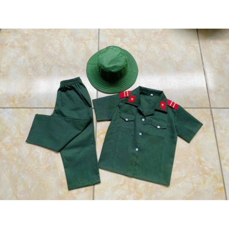 Bộ trang phục công an, bộ đội, cs giao thông, công nhân cho bé trai bé gái nhập vai nhân vật