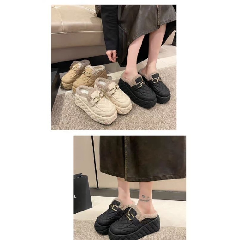 Giầy sục lông da hàng hãng mẫu mới đế 7cm