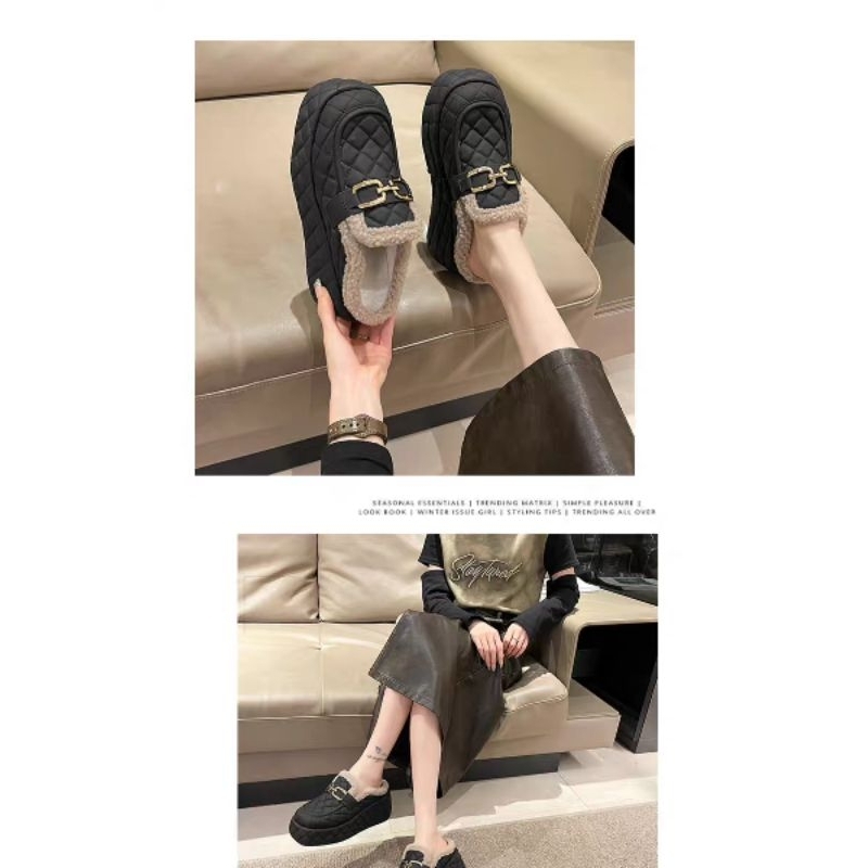 Giầy sục lông da hàng hãng mẫu mới đế 7cm