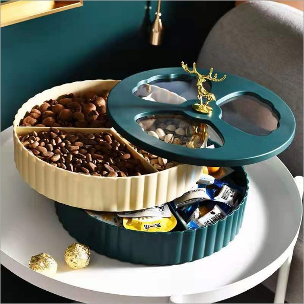 KHAY ĐỰNG BÁNH KẸO TẾT ✅ KHAY MỨT 2 TẦNG✅ NHỰA siêu chắc siêu bền hươu vàng