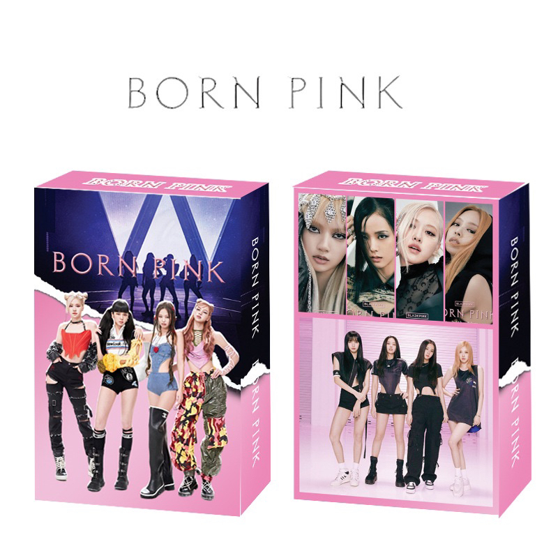 Lomo card Black pink hộp 55 tấm bo góc - mẫu mới