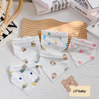 Combo 10 yếm 2 lớp quàng cổ cài nút chất liệu cotton mềm mại, thấm hút tốt cho bé 0-1 tuổi (Yếm LP Baby)