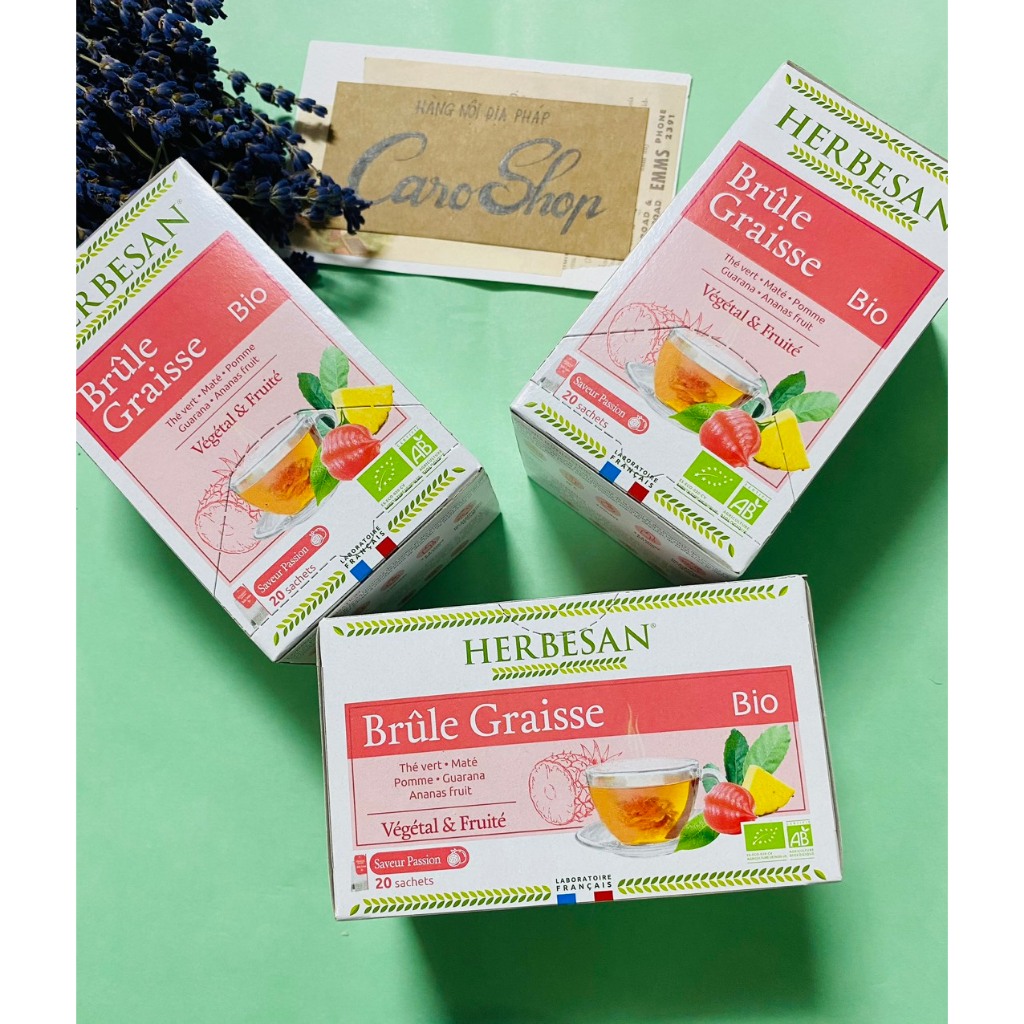 Trà giảm cân đốt mỡ HERBESAN Brule Graisse BIO Pháp